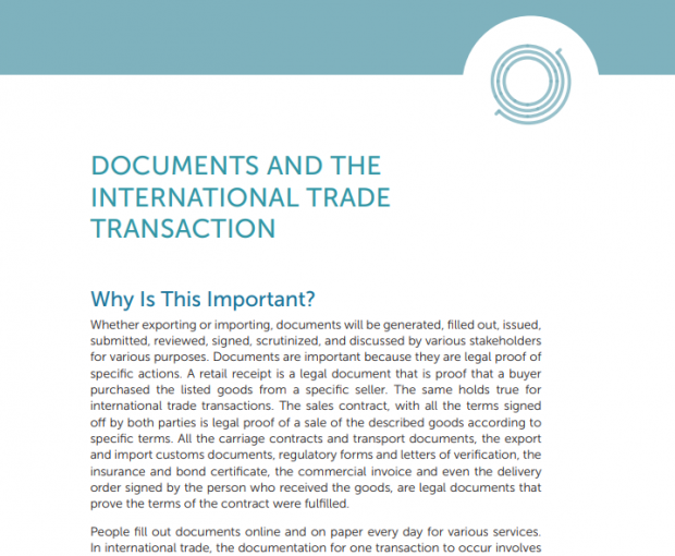 Documents and the International Trade Transaction PDF download screenshot