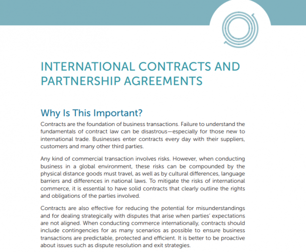 International Contracts and Partnership Agreements PDF download screenshot