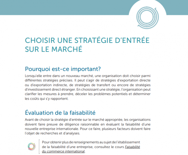 Choisir une stratégie d’entrée sur le marché capture d'écran du téléchargement du PDF