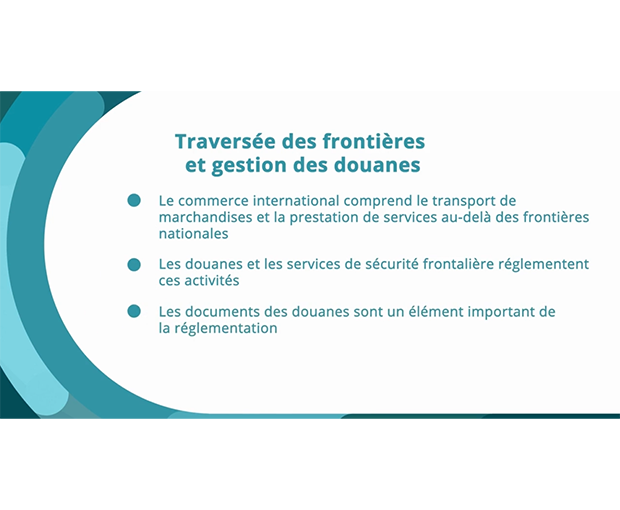 Traversée des frontières et gestion des douanes capture d'écran vidéo